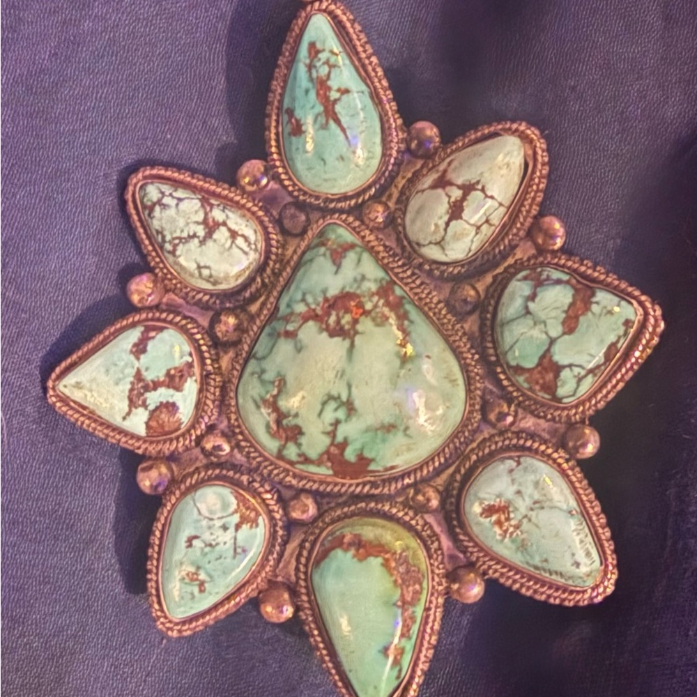 Real Turquoise Western Belt Buckle | Vintage Statement Southwestern